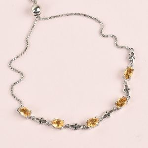 Brazilian Citrine Bolo Bracelet in Platinum Over Sterling Silver 2.15ctw